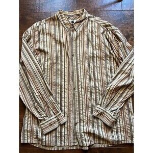 Horny Toad Mens Striped Aztec Long Sleeve Button Down Casual Size L